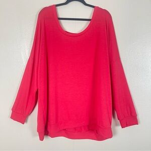 torrid Oversized Scoop Neck Sweatshirt in Hot Pink